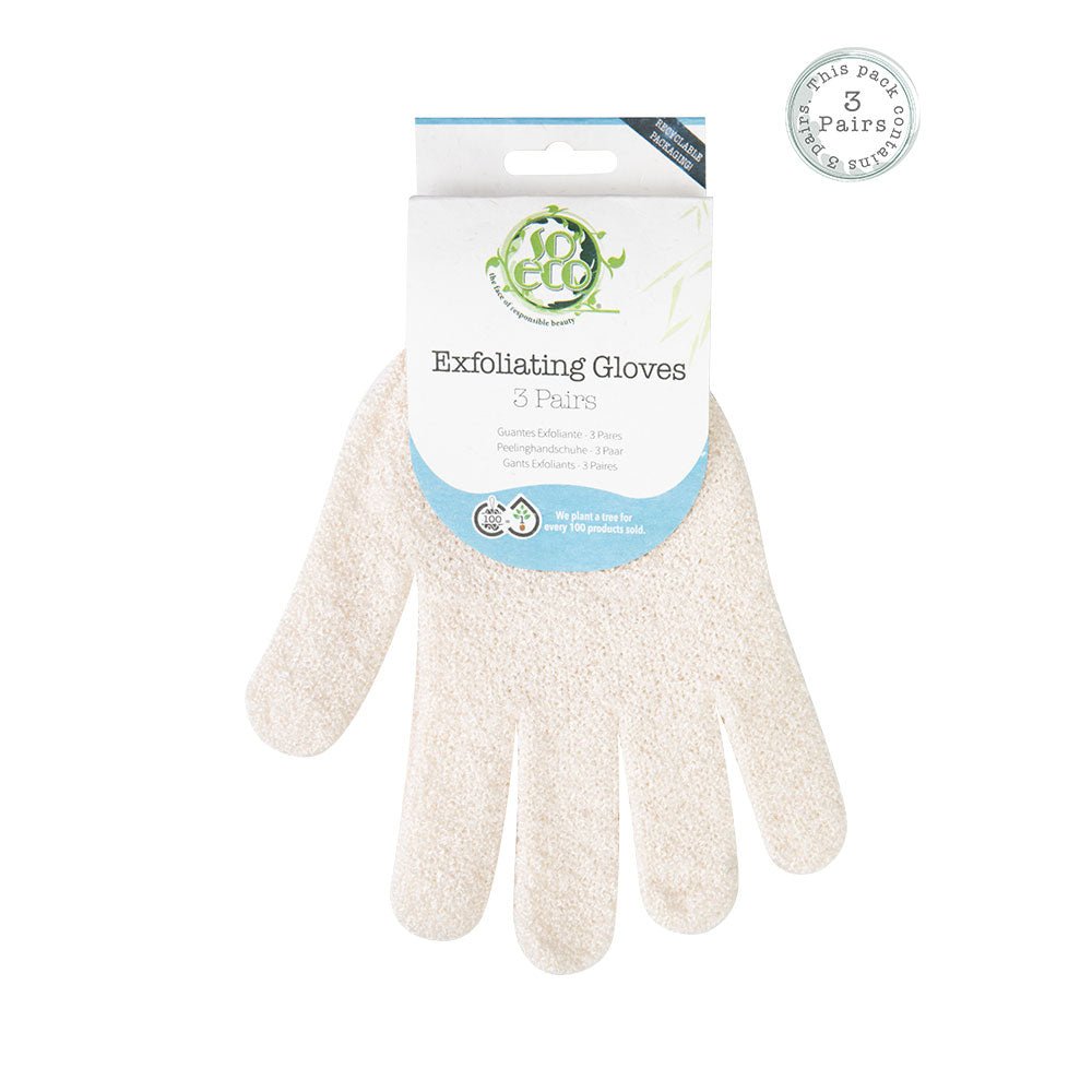 SoEco Bath Exfoliating Gloves-3pack