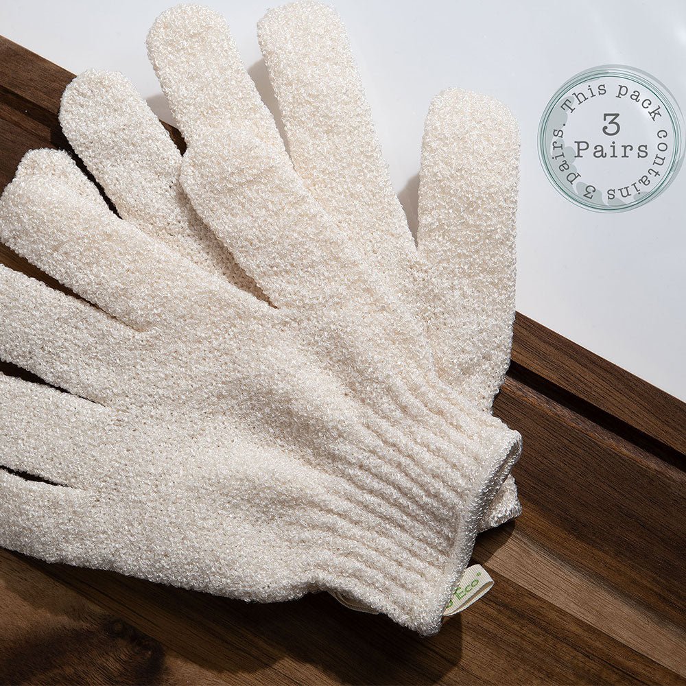 SoEco Bath Exfoliating Gloves-3pack
