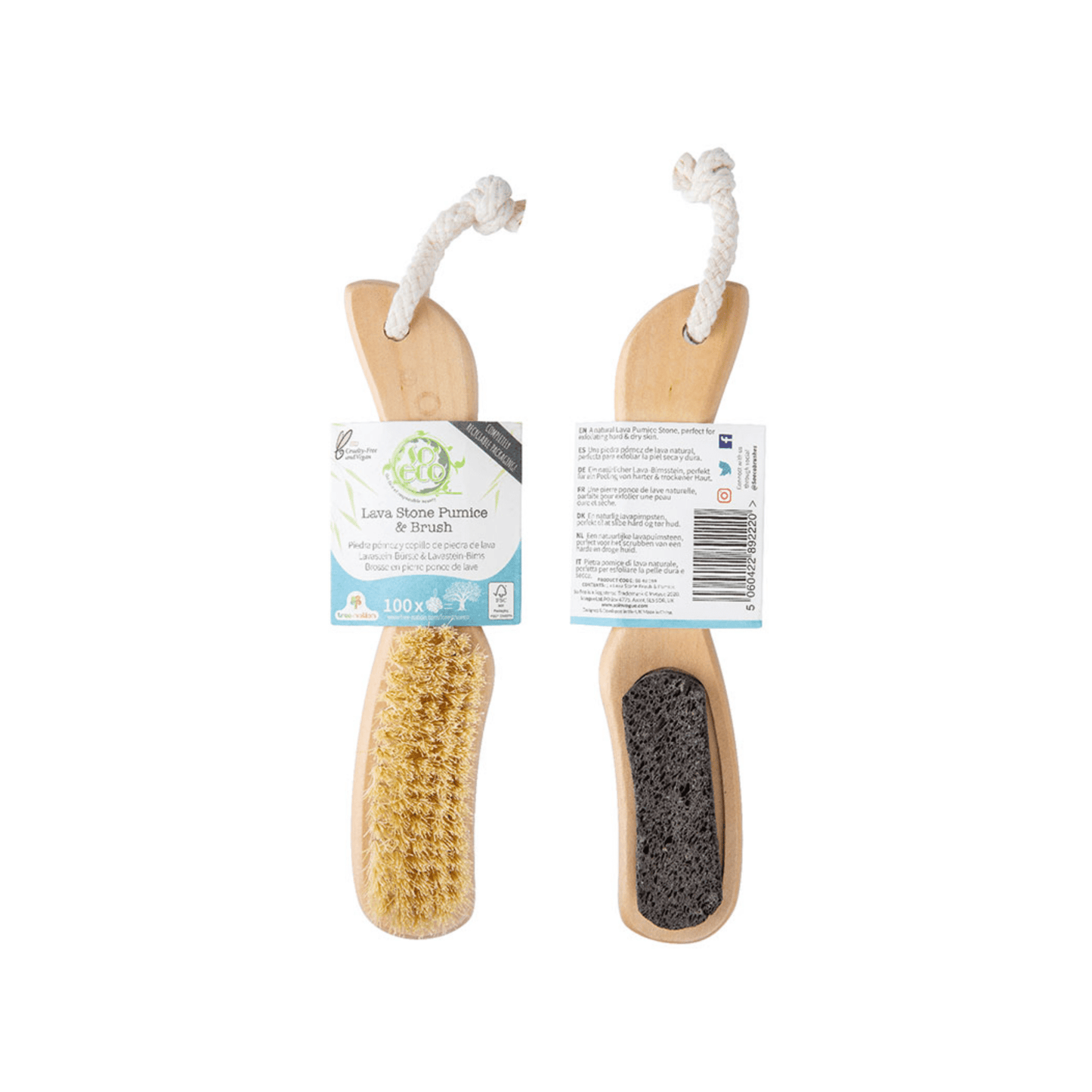 SoEco Nail & Pedicure Brush With Lava Pumpic Stone