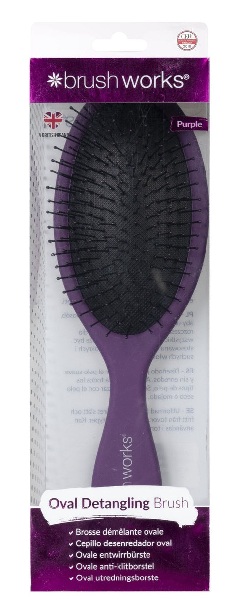 Copy of Brushworks Oval Detangling Hair Brush-Purple