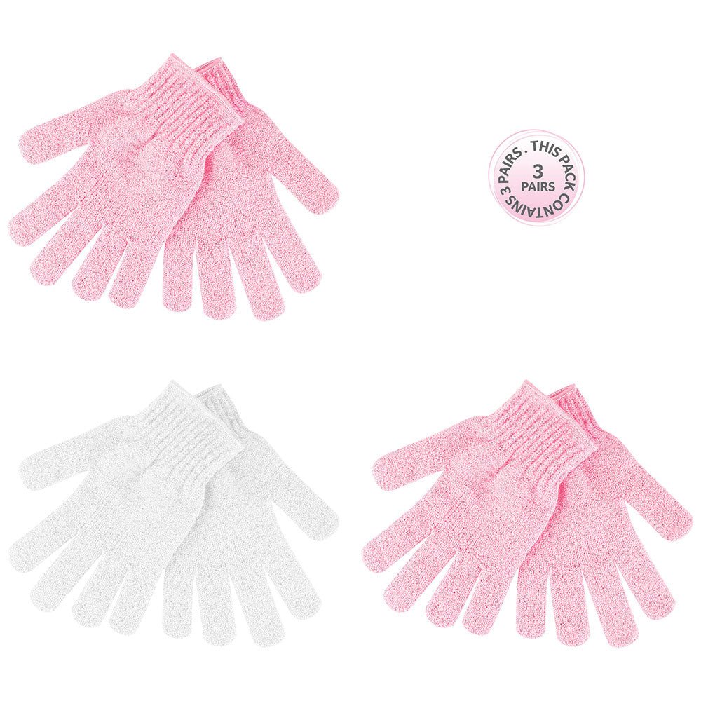 Brushworks Bath Exfoliating Gloves – 3 Pack