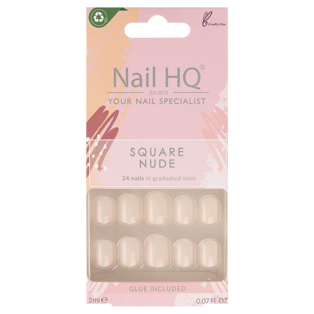 HQ Square Nude Acrylic Nails