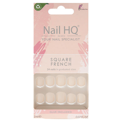 HQ Square French Acrylic Nails