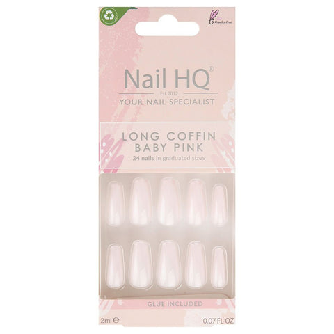 HQ Longe Coffine Baby Pink Acrylic Nails