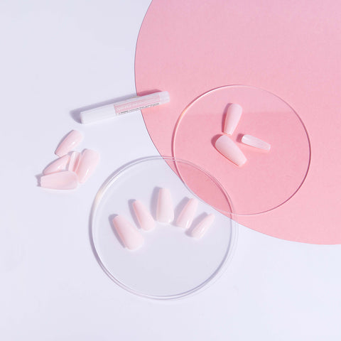 HQ Longe Coffine Baby Pink Acrylic Nails