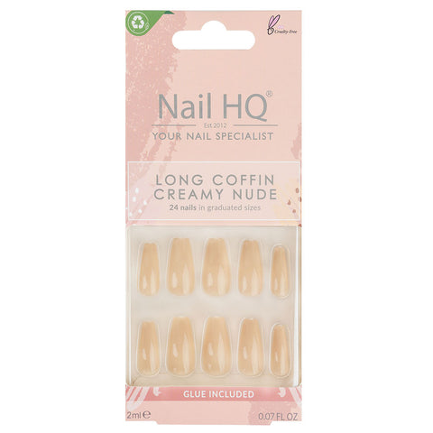 HQ Long Coffin Creamy Acrylic Nails