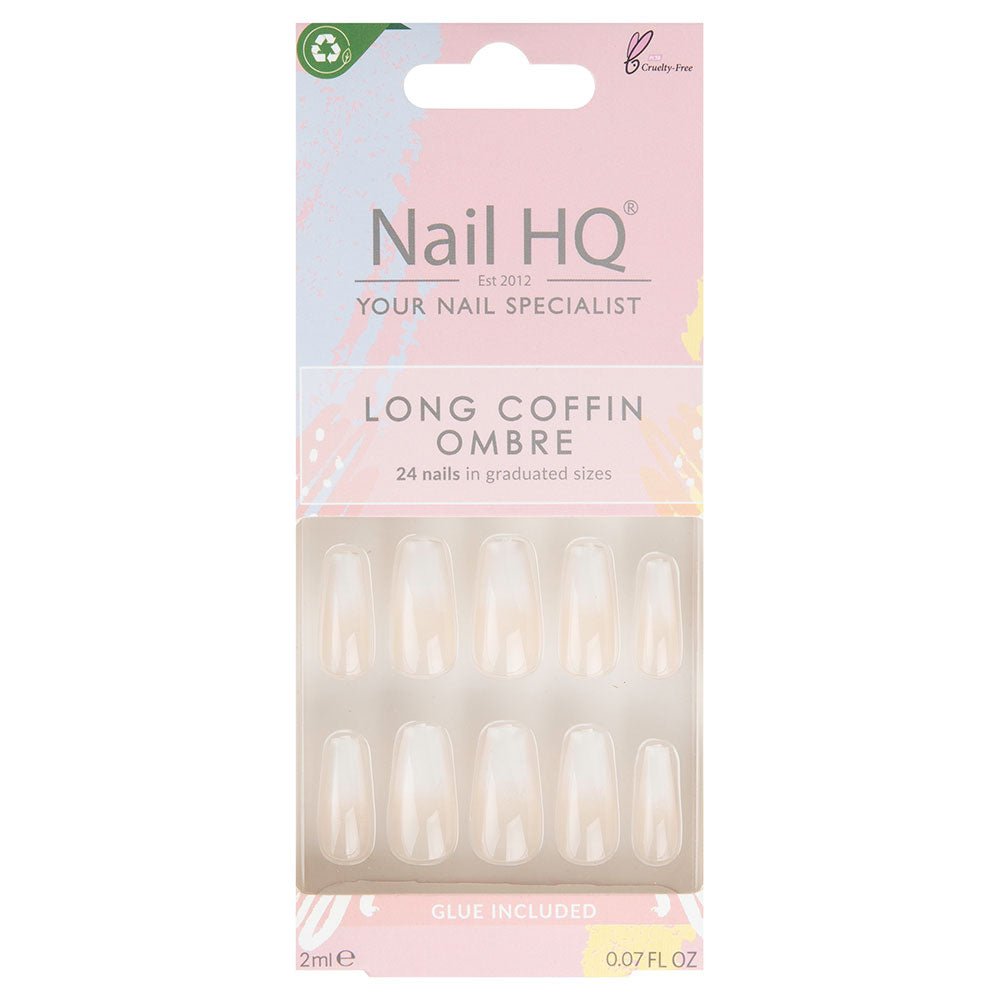 HQ Long Coffin Ombre Acrylic Nails
