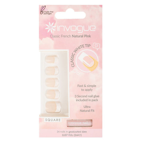 Invogue Pink Square Acrylic Nails