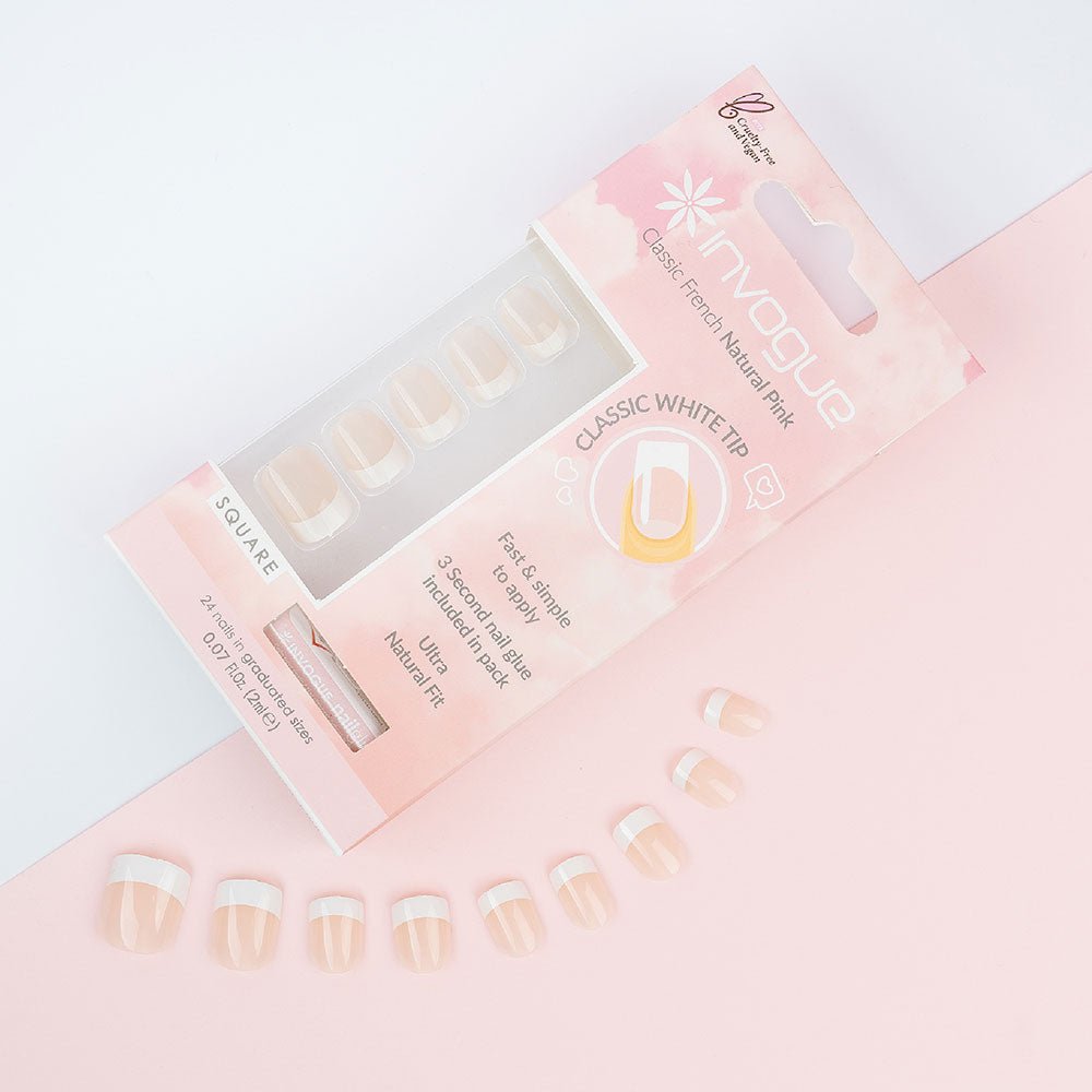 اظافر اكريليك بينك سكوير انفوجوا