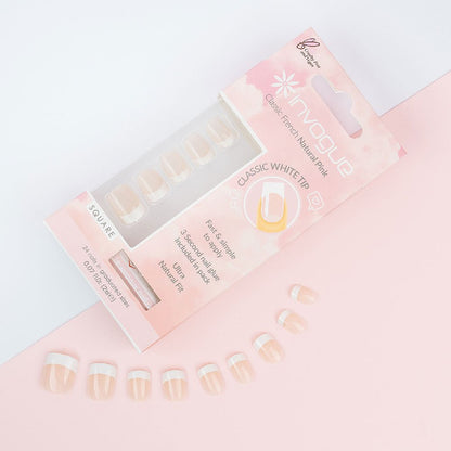 اظافر اكريليك بينك سكوير انفوجوا