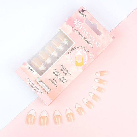 Invogue Pink Oval Acrylic Nails