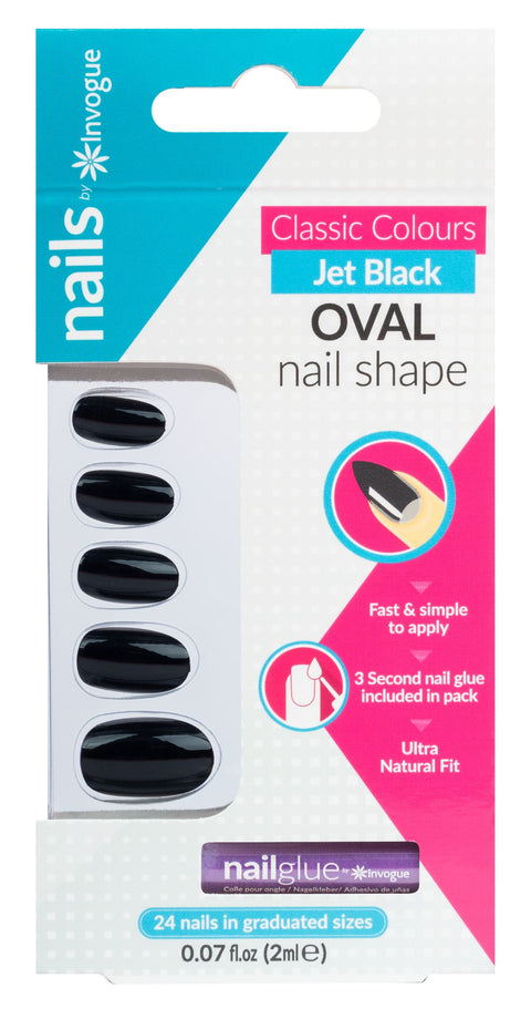 Invogue Black Acrylic Nails