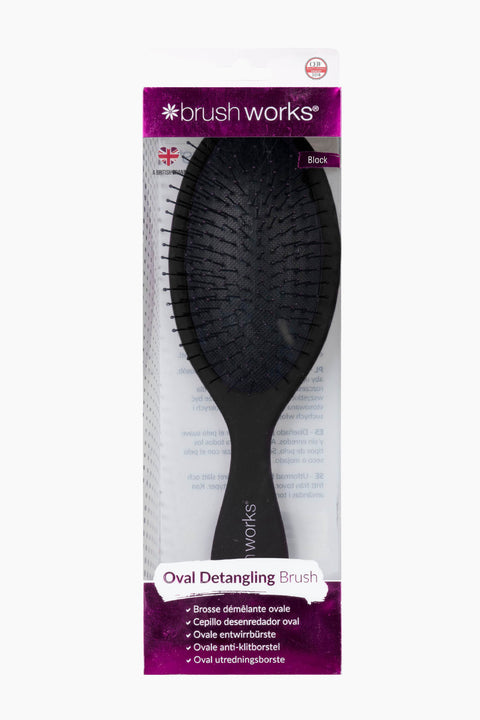 Brushworks Oval Detangling Hair Brush-Black