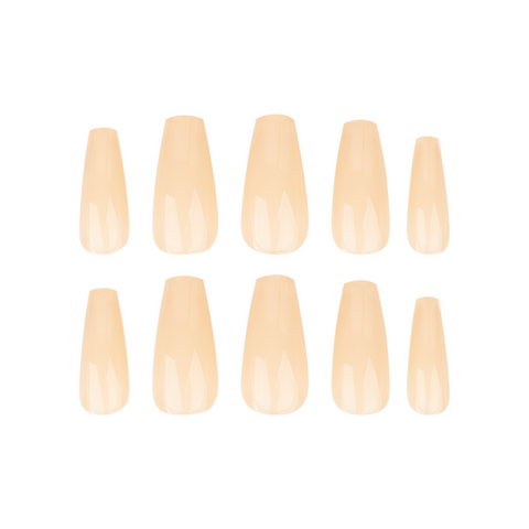HQ Long Coffin Creamy Acrylic Nails