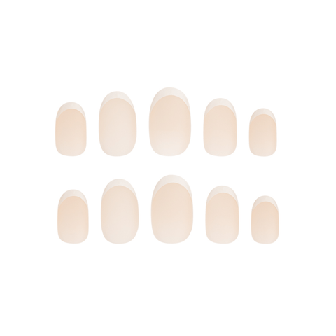 HQ Oval French Acrylic Nails