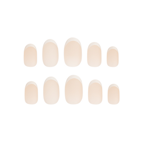 HQ Oval French Acrylic Nails