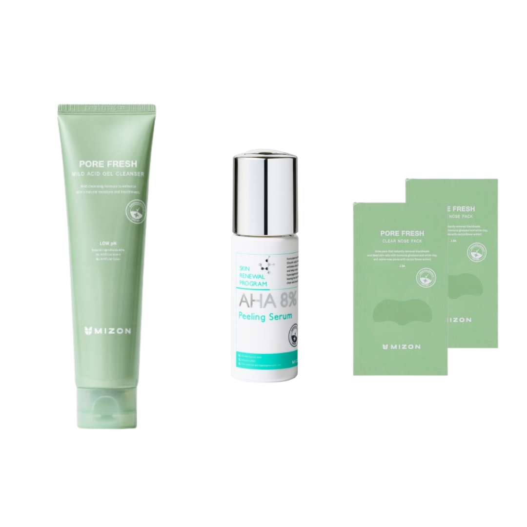Exfoliating Eackage ForProne Skine (Facial Wash,AHA Exfoliating Serum & Charcoal Nose Patch)