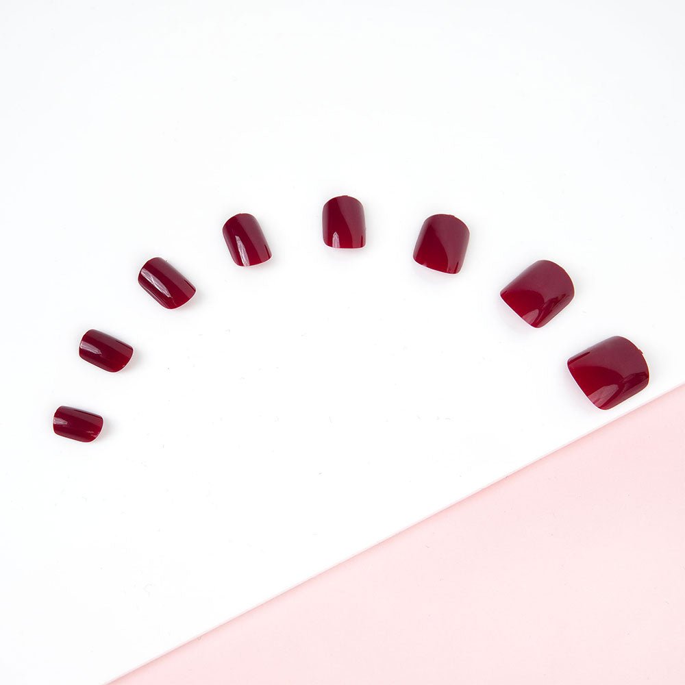 Invogue Wine Red Square Nails