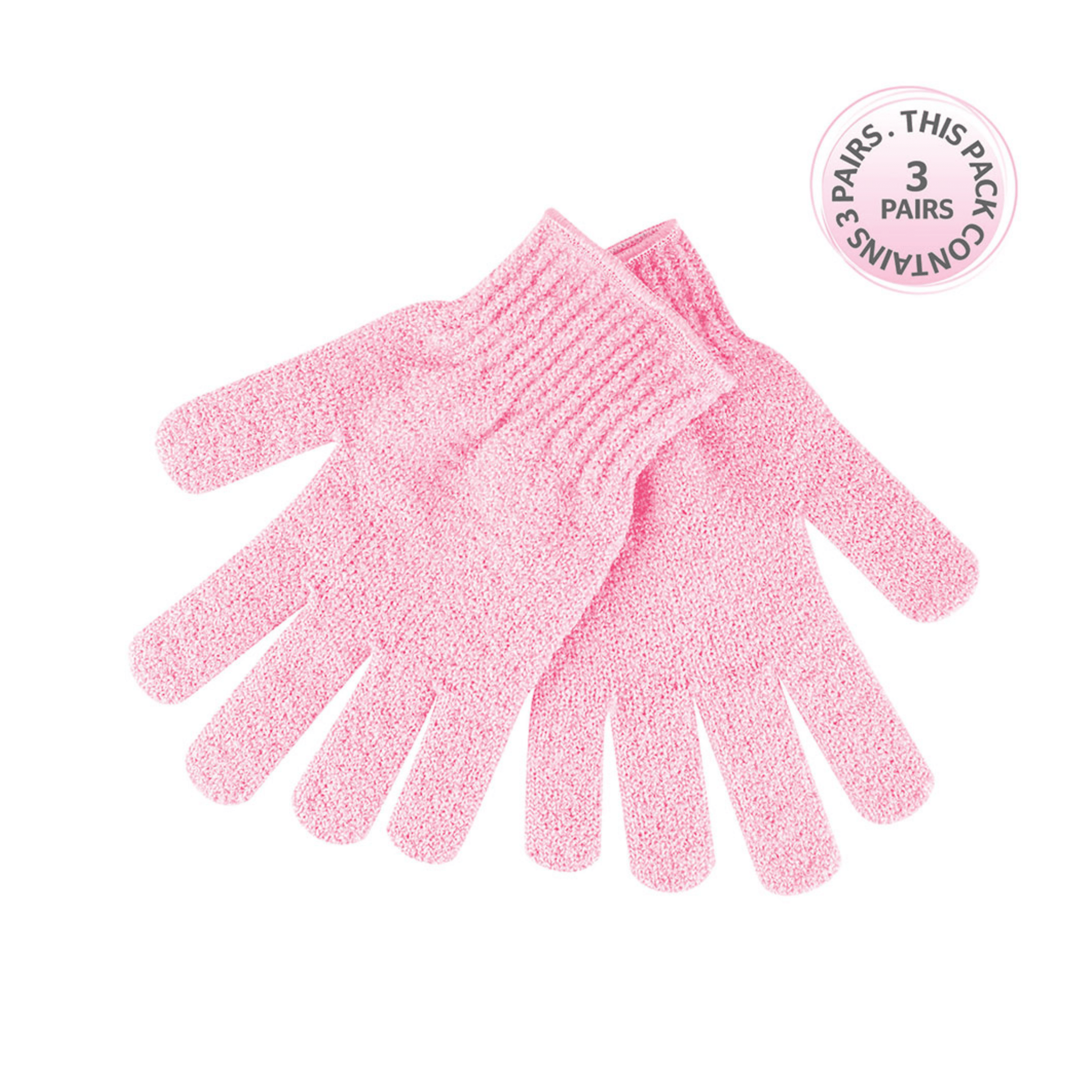 Brushworks Bath Exfoliating Gloves – 3 Pack